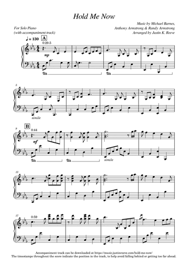 Hold Me Now (arr. Justin K. Reeve)