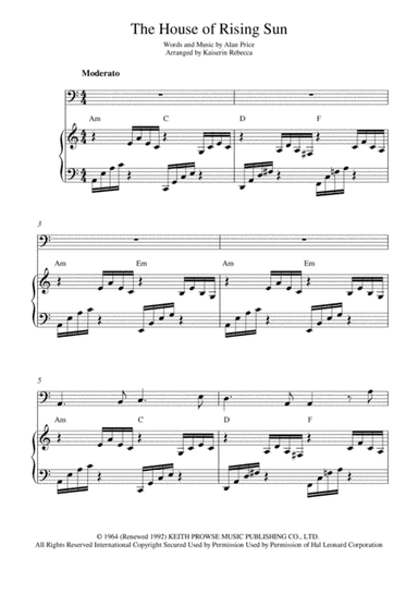 The House Of The Rising Sun (arr. Kaiserin Rebecca)