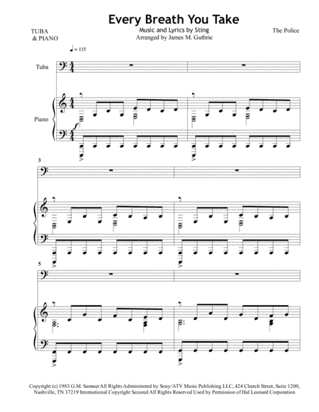 Every Breath You Take (arr. James M. Guthrie, ASCAP)