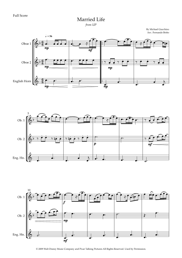 Married Life (arr. Fernando Britto)