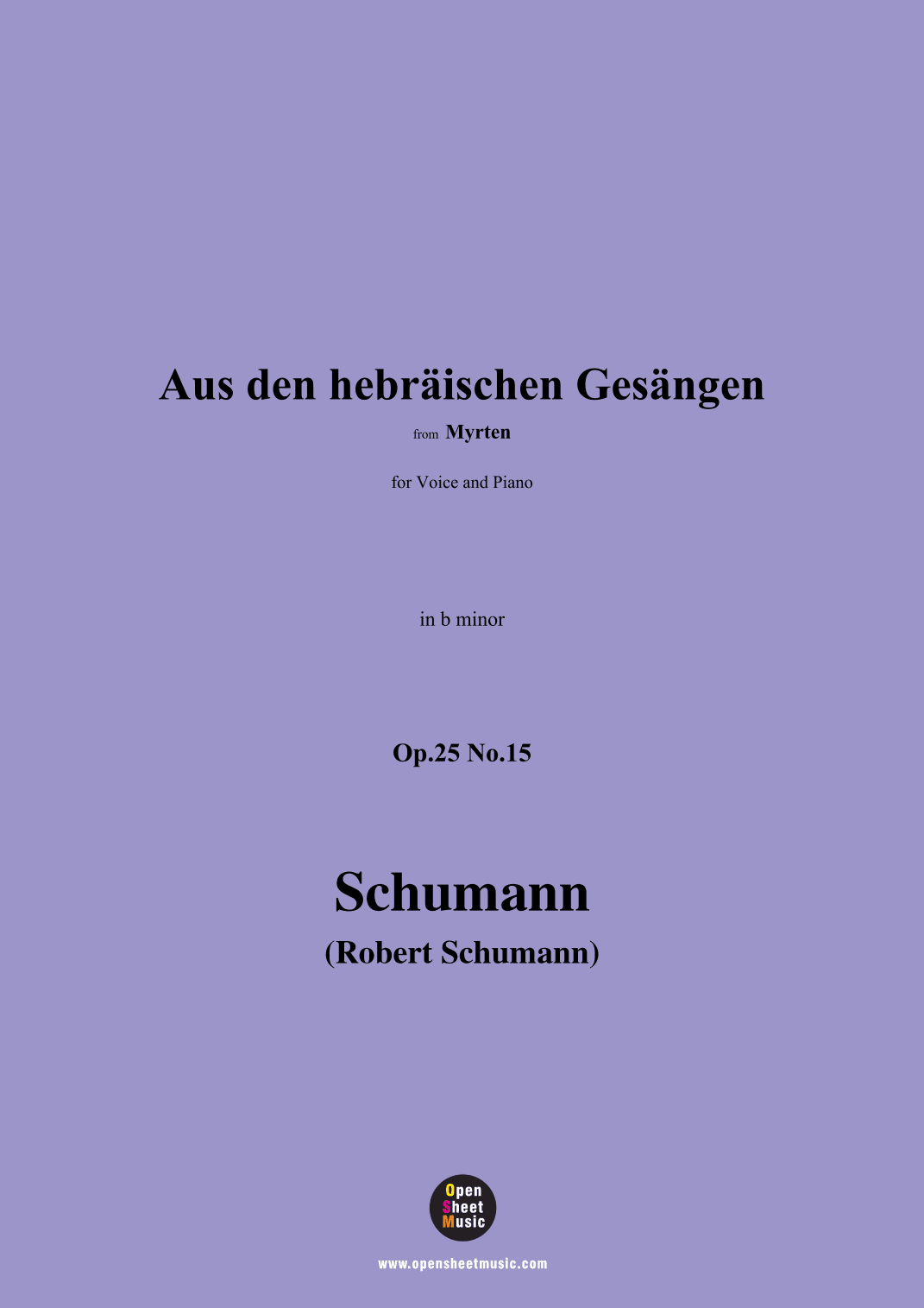 R. Schumann-Aus den hebräischen Gesängen,Op.25 No.15,in b minor (arr. OSM Press)