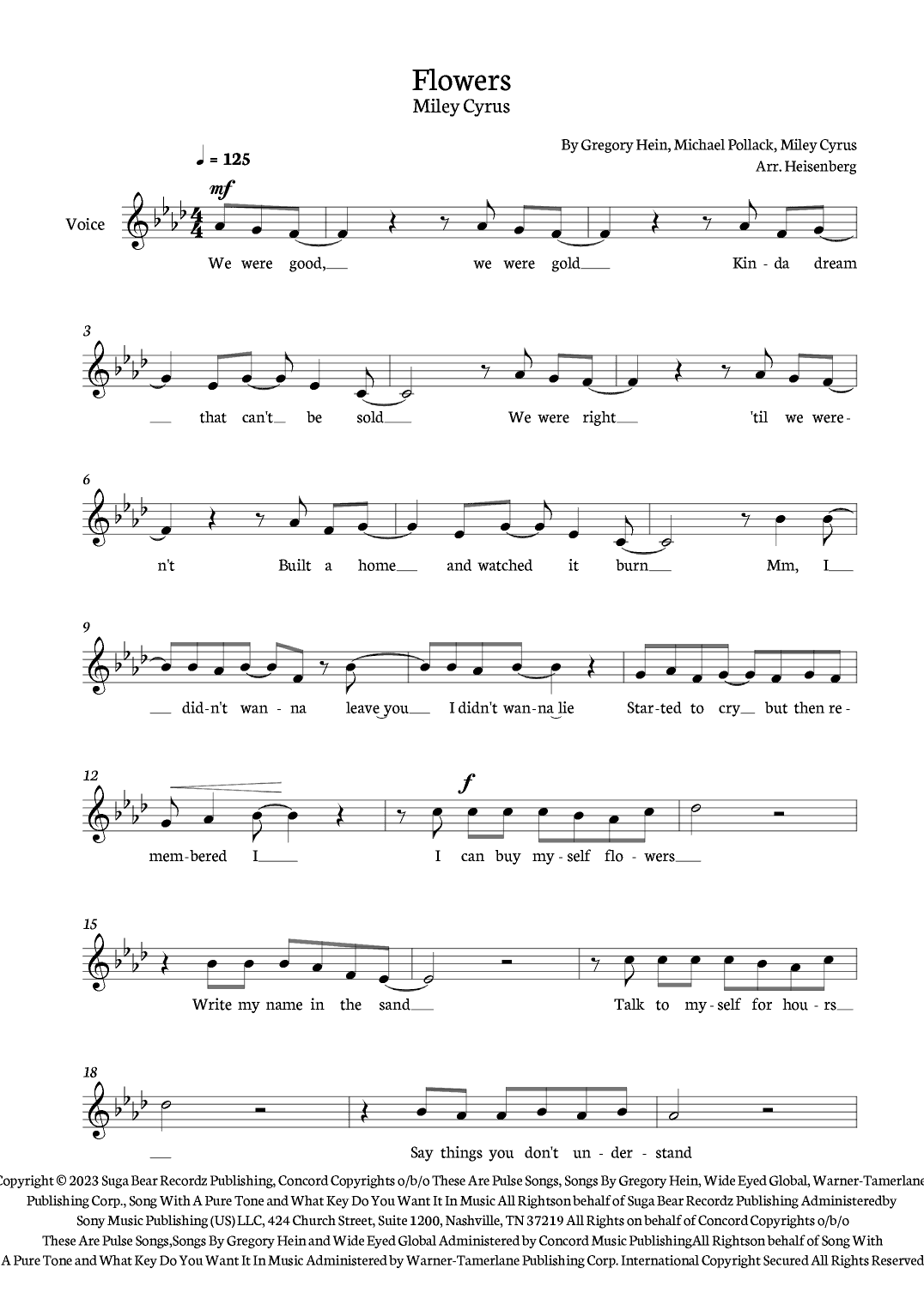 Flowers (arr. Heisenberg)