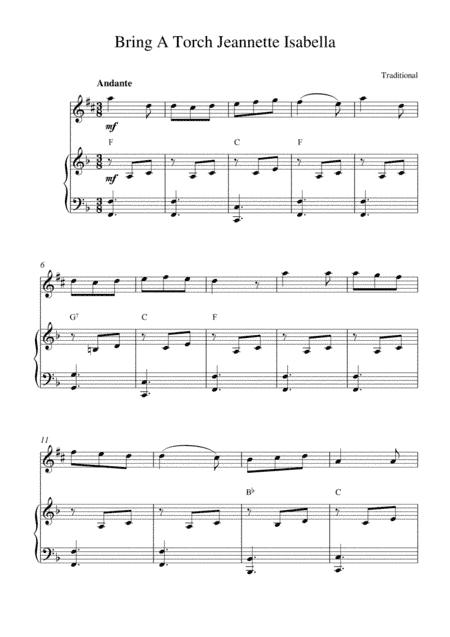 Bring A Torch Jeannette Isabella (arr. Kaiserin Rebecca)
