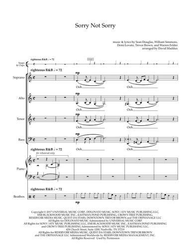 Sorry Not Sorry (arr. David Maddux)