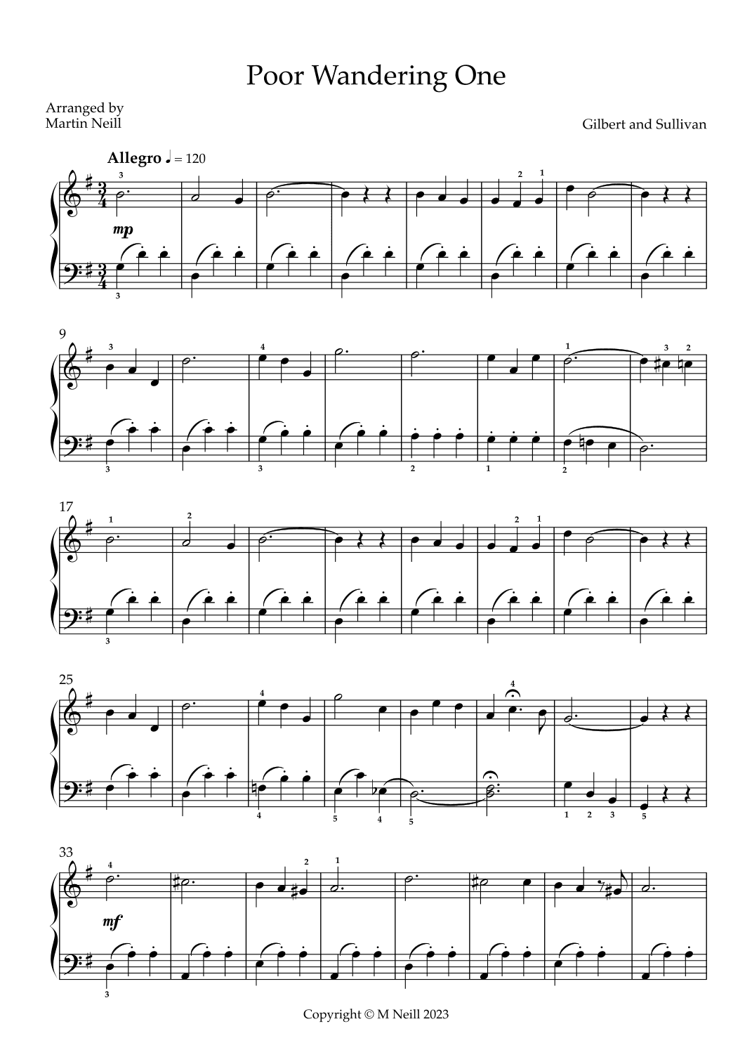 Poor Wandering One (arr. Martin Neill)
