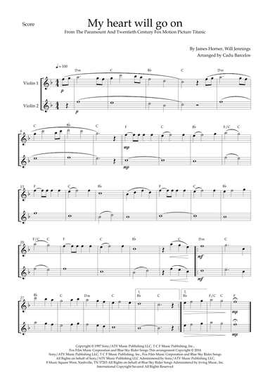 My Heart Will Go On (love Theme From 'titanic') (arr. Cadu Barcelos)