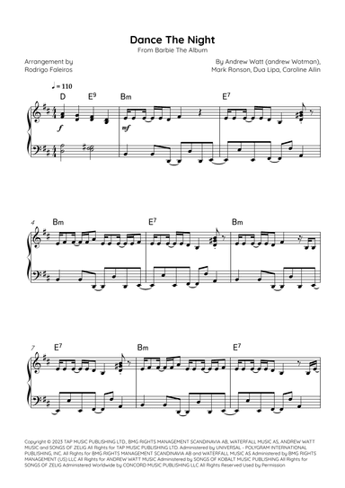 Dance The Night (arr. Rodrigo Faleiros)