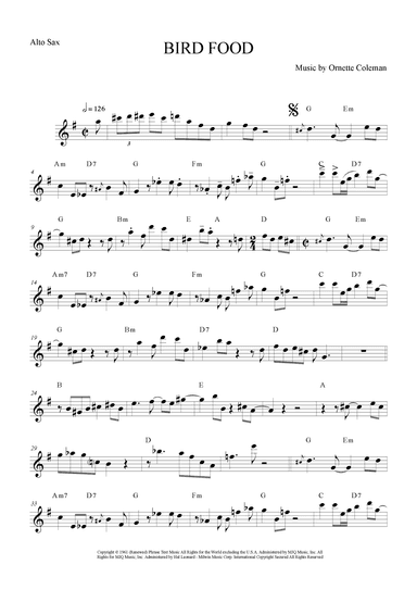 Bird Food (arr. The Sheet Music Library)