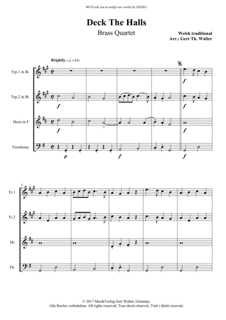 Deck The Halls (arr. Gert Th. Walter)