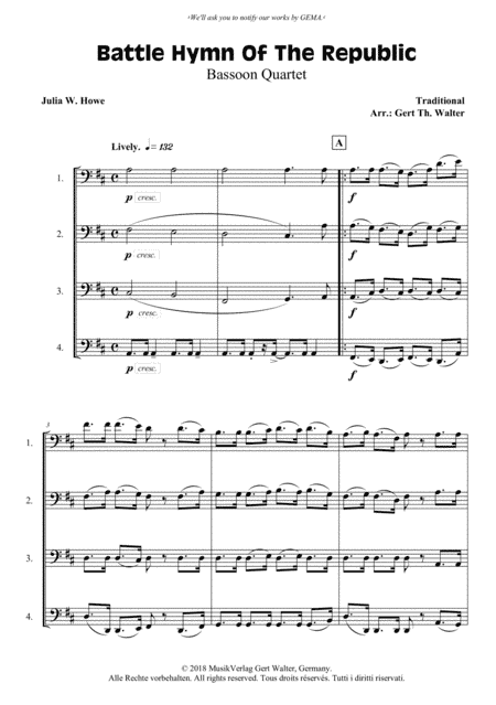 Battle Hymn Of The Republic (arr. Gert Th. Walter)