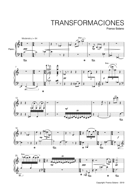 Transformations for piano
