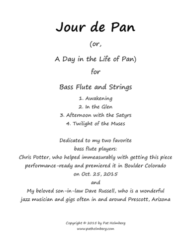 Jour de Pan (for bass flute and strings) Master Score