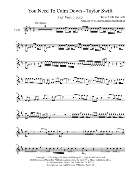 You Need To Calm Down (arr. Memphis Arrangements (BA))