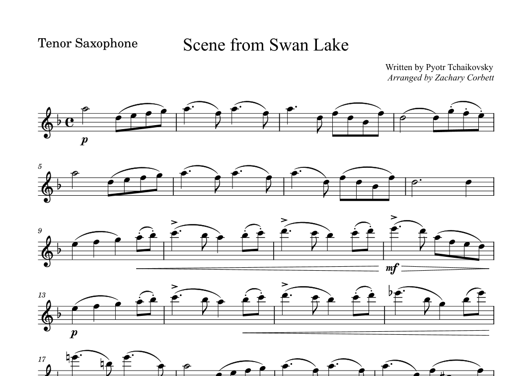 Scene from Swan Lake (arr. Zachary Corbett)