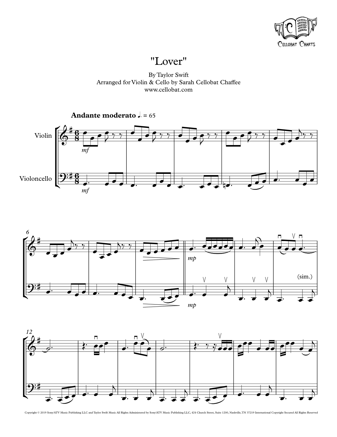Lover (arr. Sarah Cellobat Chaffee)