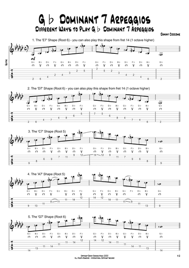 Gb Dominant 7 Arpeggios (5 Ways to Play)