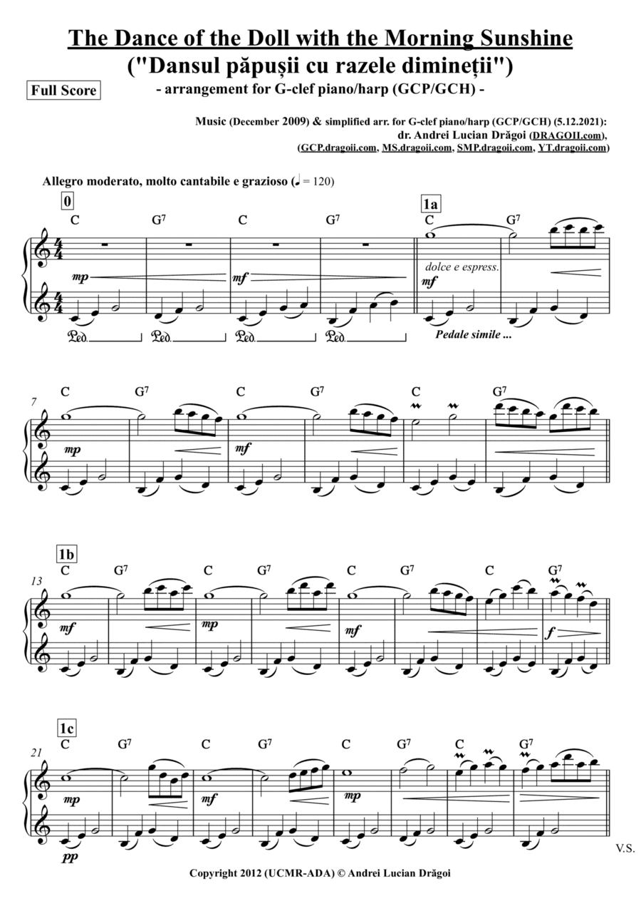 The Dance of the Doll with the Morning Sunshine ("Dansul papu?ii cu razele dimine?ii") - arr. for