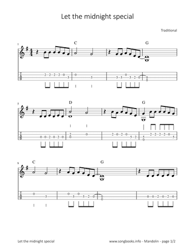 Let the midnight spezial (arr. songbooks.info)
