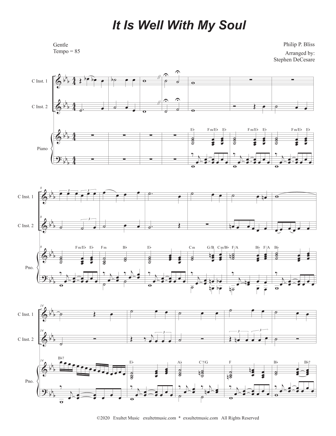 It Is Well With My Soul (Duet for C-Instruments) (arr. Stephen DeCesare)