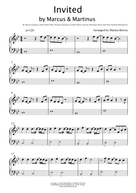 Invited (arr. Arranged by Marina Kirova)