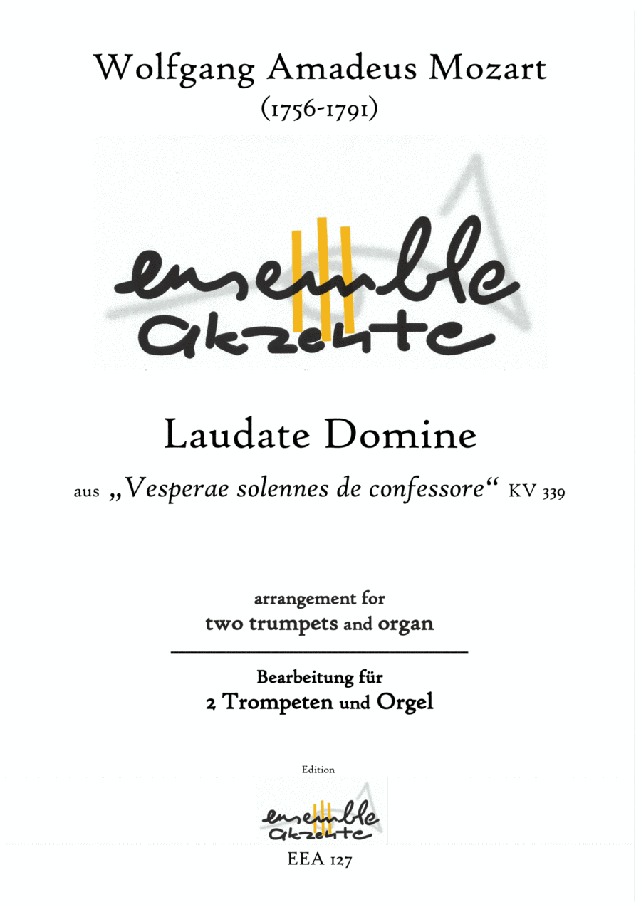 Laudate Domine - arrangement for two trumpets and organ (arr. Matthias Eckart - Edition Ensemble Akzente)