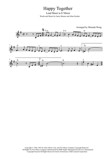 Happy Together (arr. Miranda Wong)