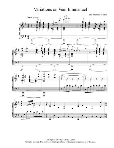 O Come, O Come Emmanuel (arr. Nicholas Carroll)