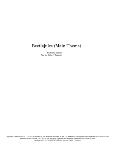 Beetlejuice (main Theme) (arr. Gilbert Taunton)