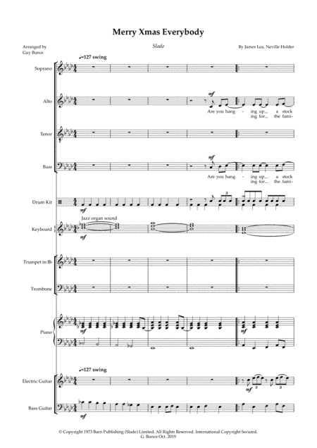 Merry Xmas Everybody (arr. Guy Bunce)