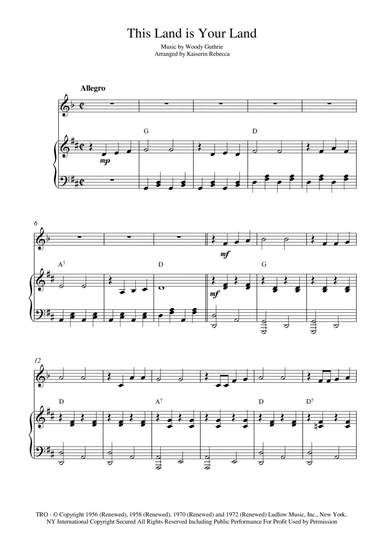 This Land Is Your Land (arr. Kaiserin Rebecca)