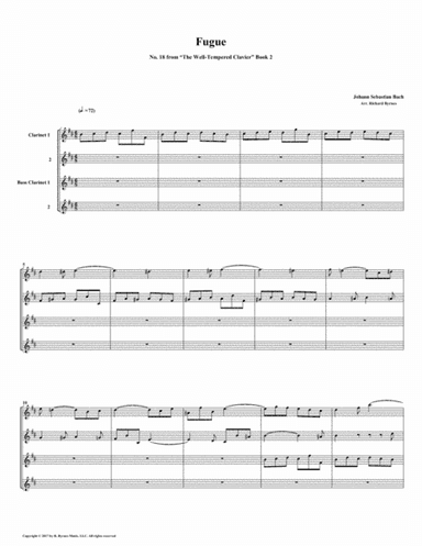 Fugue 18 from Well-Tempered Clavier, Book 2 (Clarinet Quartet) (arr. Richard Byrnes)