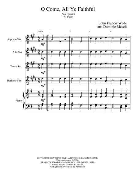 O Come All Ye Faithful (arr. Dominic Meccia)