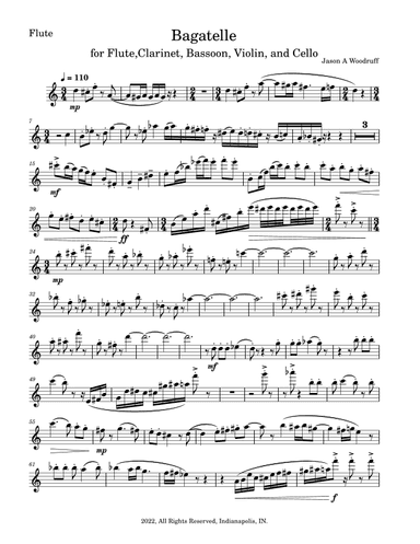 Bagatelle for Flute, Clarinet, Bassoon, Violin, and Cello