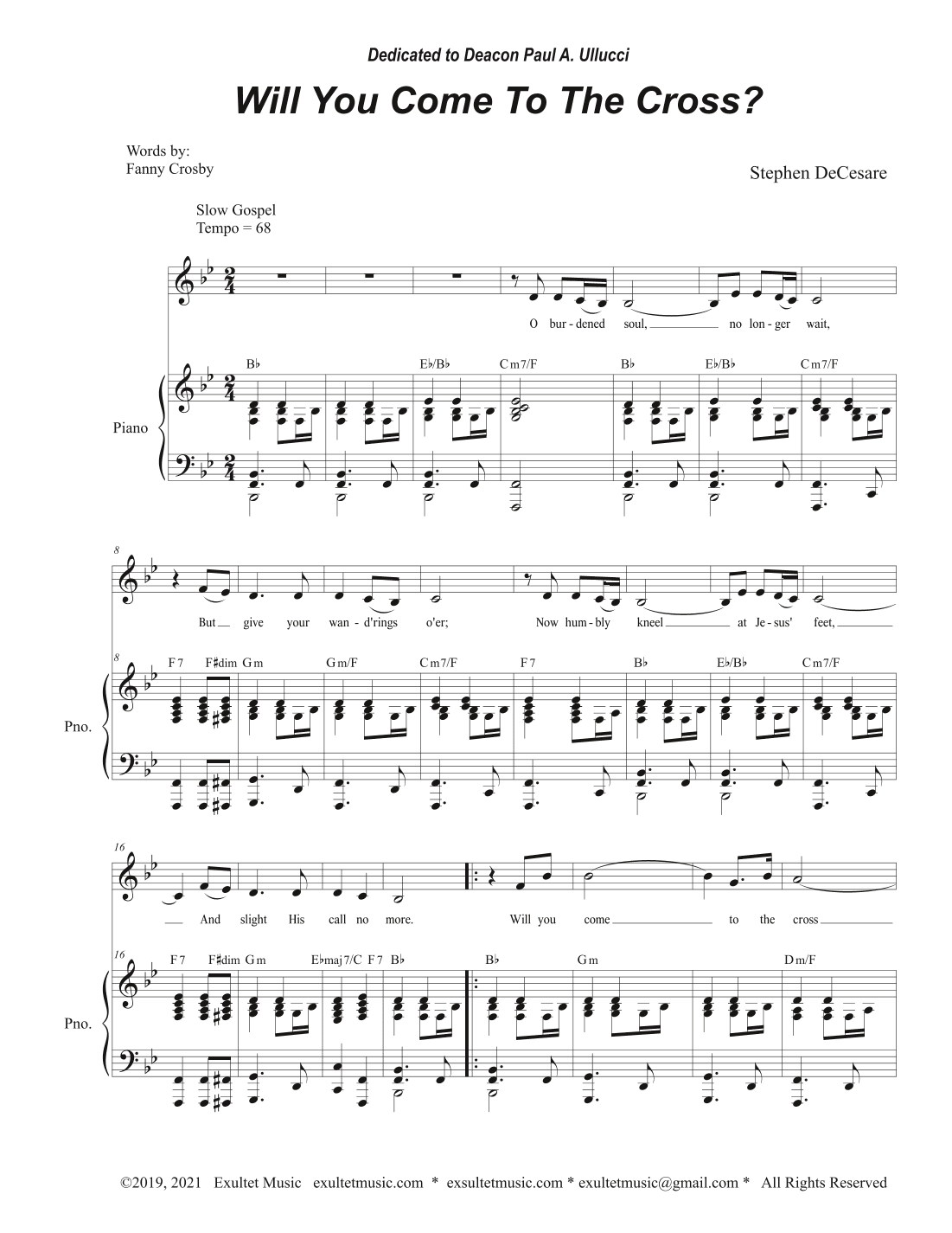 Will You Come To The Cross? (Unison choir)