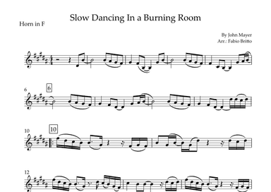 Slow Dancing In A Burning Room (arr. Fabio Britto)