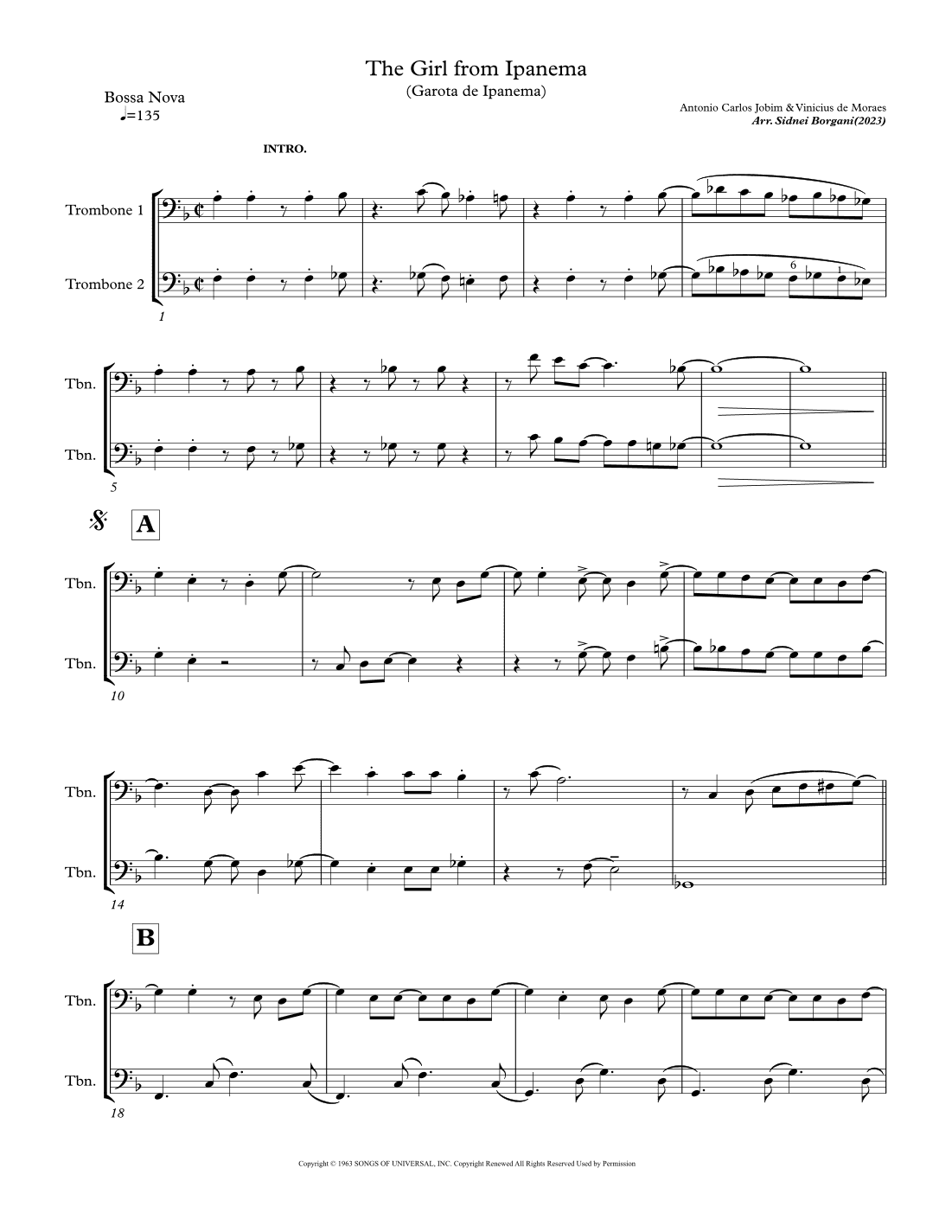Garôta De Ipanema (arr. Sidnei Borgani)