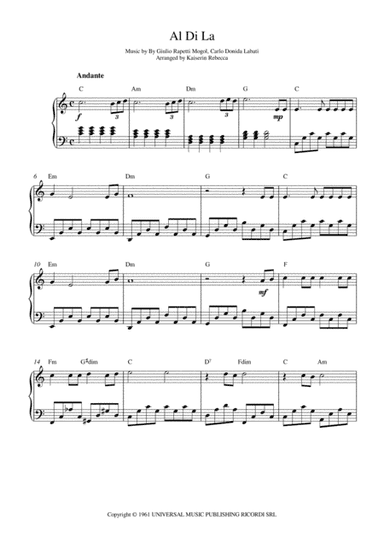 Al Di La (arr. Kaiserin Rebecca)
