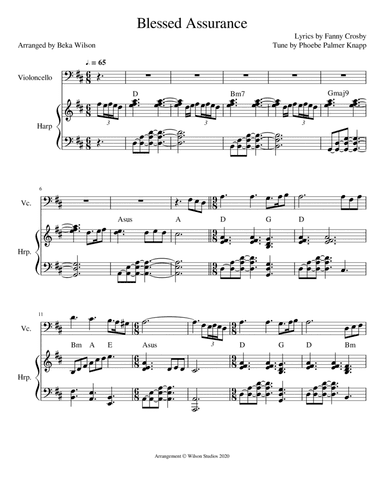 Blessed Assurance--harp/cello duet (arr. Beka Wilson)