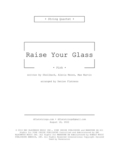 Raise Your Glass (arr. Denise Flatness)