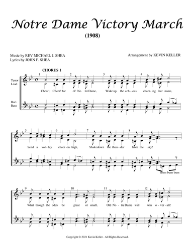 Notre Dame Victory March (arr. Kevin Keller)