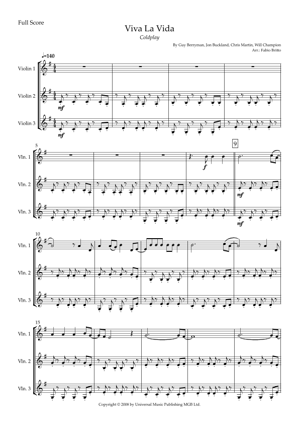 Viva La Vida (arr. Fabio Britto)