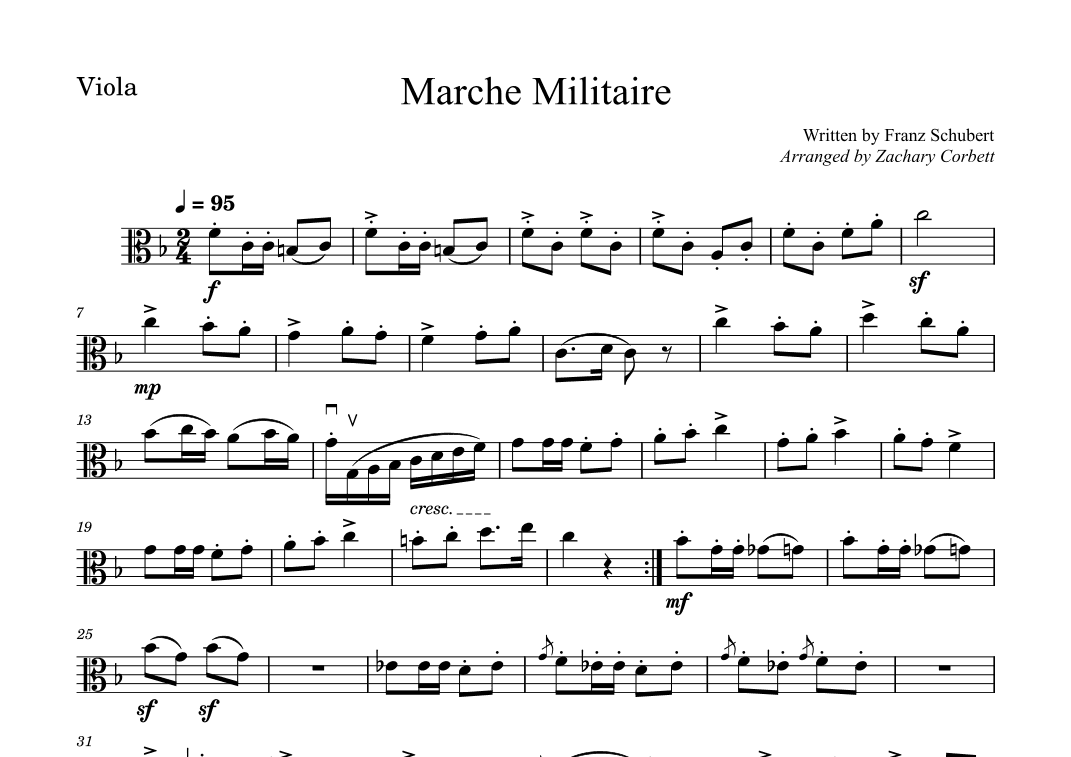 Marche Militaire (arr. Zachary Corbett)