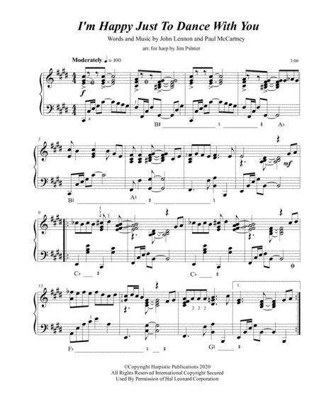 I'm Happy Just To Dance With You (arr. Jim Palmer)