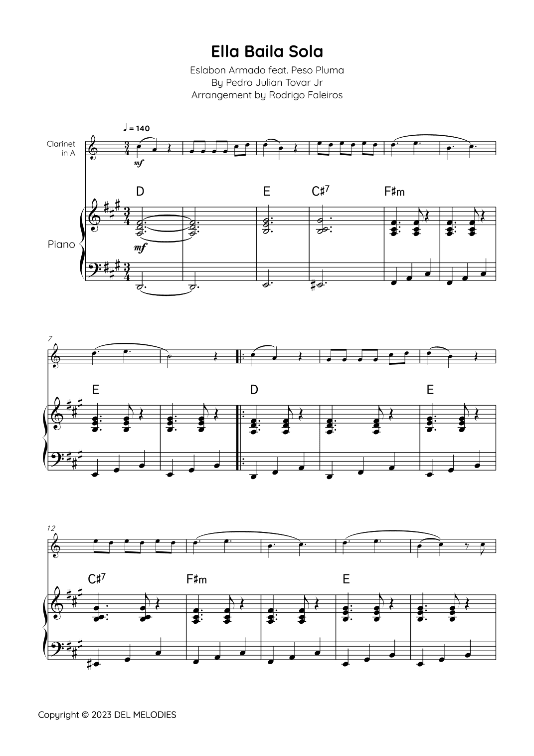 Ella Baila Sola (arr. Rodrigo Faleiros)