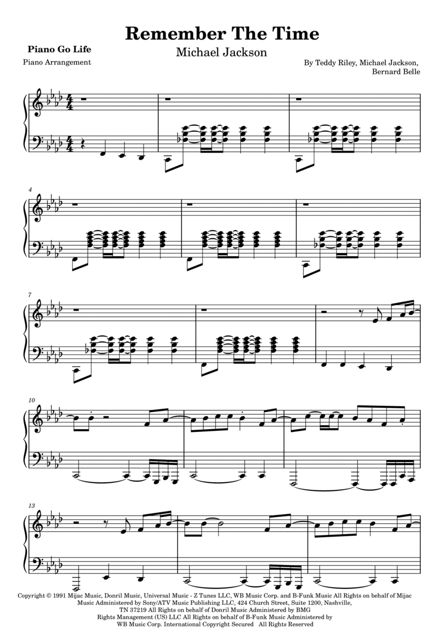 Remember The Time (arr. Piano Go Life)