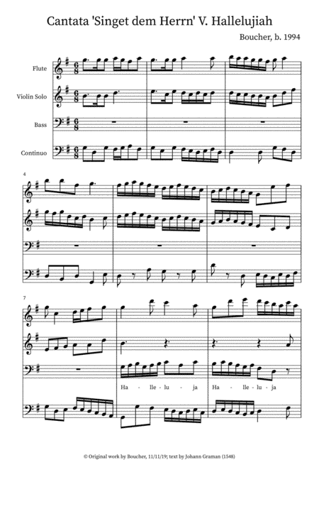 Cantata 'Singet dem Herrn ein Neus Lied' V. Aria