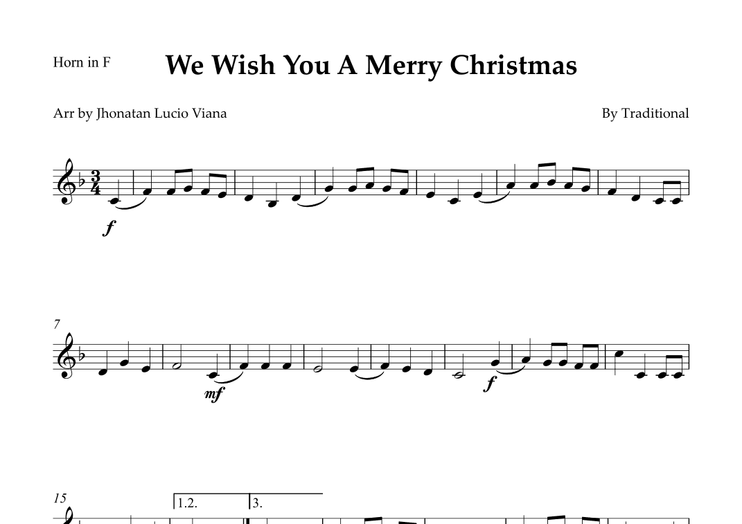 We Wish You A Merry Christmas (arr. Jhonatan Lucio Viana)