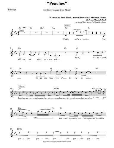 Peaches (arr. Matt Brockman)