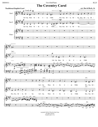 The Coventry Carol (arr. David Heck, Jr.)