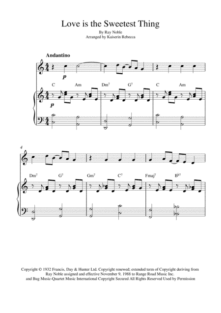 Love Is The Sweetest Thing (arr. Kaiserin Rebecca)